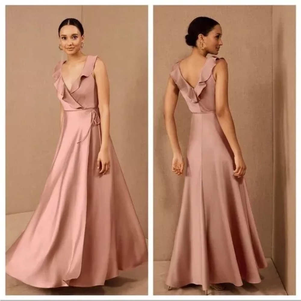 NEW Sachin & Babi DUSTY PINK Tansy Satin Charmeuse Maxi Wrap Dress,